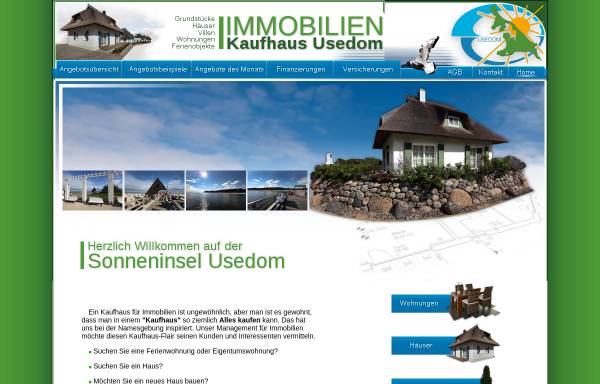 Vorschau von www.immobilien-kaufhaus-usedom.de, Blome Immobilien Management, Inh. Birgit Blome