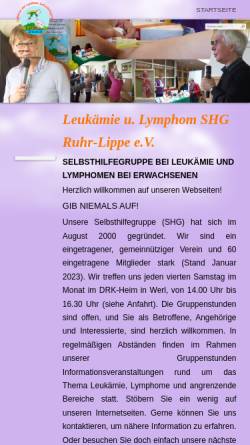 Vorschau der mobilen Webseite www.shg-ostwestfalen.de, Leukämie und Lymphom Selbsthilfegruppe Ostwestfalen e.V.
