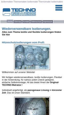 Vorschau der mobilen Webseite www.technogewebe.de, Techno-Gewebe Hermann Vajen GmbH