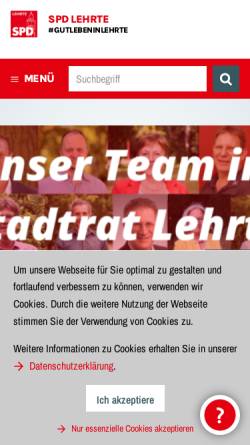 Vorschau der mobilen Webseite spd-lehrte.de, SPD-Stadtverband Lehrte