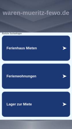 Vorschau der mobilen Webseite www.waren-mueritz-fewo.de, Ferienwohnungen in Waren von Familie Weißenberg