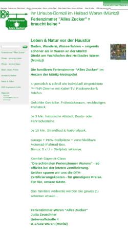 Vorschau der mobilen Webseite www.ferienzimmer-waren.de, Ferienzimmer in Waren an der Müritz