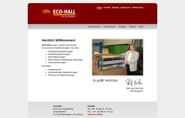 Vorschau von www.eco-hall.de, ECO-HALL Economische Hallenheizungen