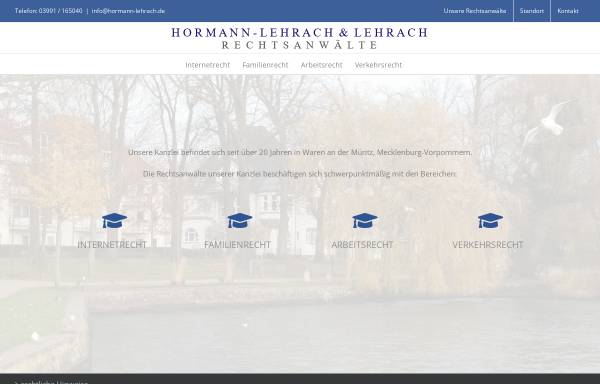 Vorschau von www.hormann-lehrach.de, Rechtsanwaltskanzlei Hormann-Lehrach und Lehrach