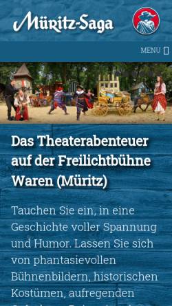 Vorschau der mobilen Webseite www.freiluftspiele.de, Freiluftspiele Waren/Müritz