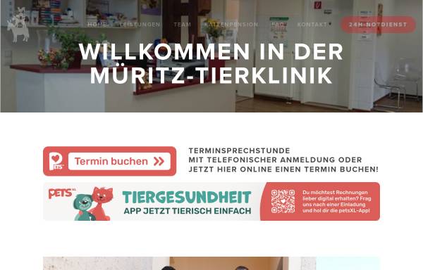 Vorschau von www.müritz-tierklinik.de, Müritz-Tierklinik, Tierarztpraxis Dr. Nietz