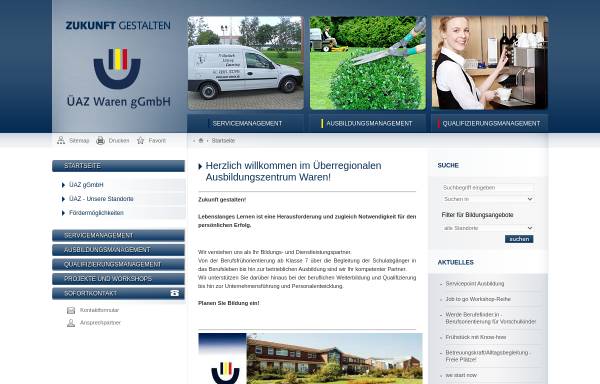 Vorschau von www.ueaz-waren.de, Überregionales Ausbildungszentrum Waren/Grevesmühlen e.V.