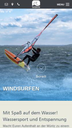 Vorschau der mobilen Webseite www.fun-mueritz.de, Surf- und Segelschule 