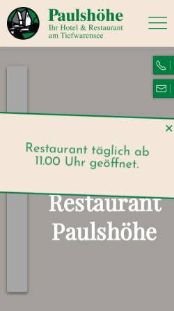 Vorschau der mobilen Webseite www.hotel-paulshoehe.de, Hotel 