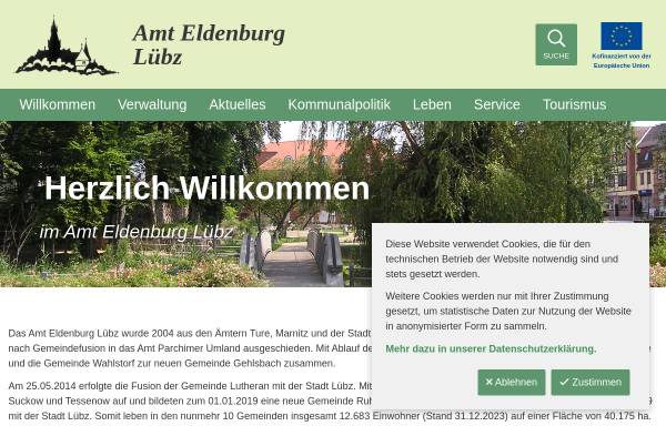 Vorschau von www.amt-eldenburg-luebz.de, Amt Eldenburg-Lübz