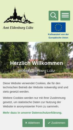 Vorschau der mobilen Webseite www.amt-eldenburg-luebz.de, Amt Eldenburg-Lübz