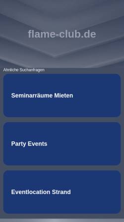Vorschau der mobilen Webseite www.flame-club.de, Diskothek Flame