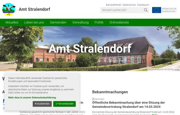 Vorschau von www.amt-stralendorf.de, Amt Stralendorf