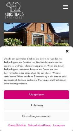 Vorschau der mobilen Webseite kunsthaus-basthorst.de, Kunsthaus Basthorst