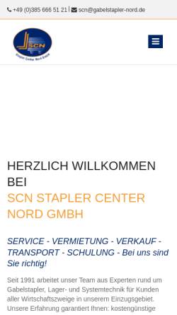 Vorschau der mobilen Webseite www.gabelstapler-nord.de, SCN Stapler Center Nord GmbH
