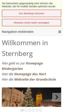 Vorschau der mobilen Webseite www.stadt-sternberg.de, Stadt Sternberg