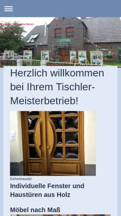 Vorschau der mobilen Webseite www.tischlerei-h-warnk.de, Bau- und Möbeltischlerei H. Warnk, Inhaber A. Schwenk