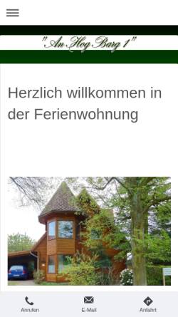 Vorschau der mobilen Webseite www.an-hog-barg.de, Ferienwohnung An Hog Barg 1