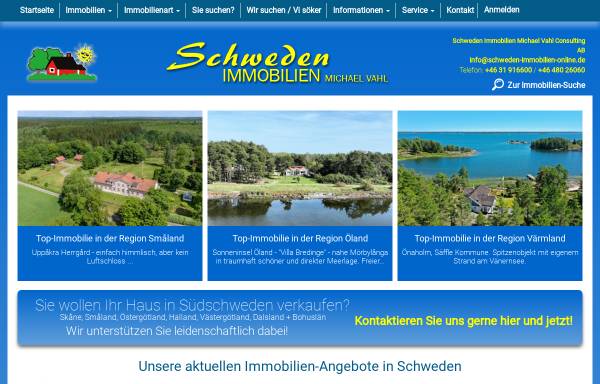 Vorschau von www.schweden-immobilien-online.de, Michael Vahl - Schweden Immobilien