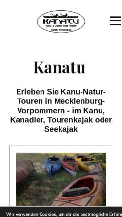 Vorschau der mobilen Webseite www.kanatu.de, Kanatu Kanu- Natur- Touren