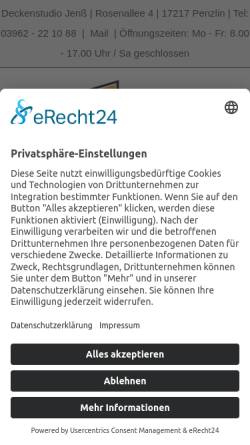 Vorschau der mobilen Webseite www.deckenstudio-jenss.de, Deckenstudio Ronald Jenß