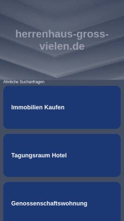 Vorschau der mobilen Webseite www.herrenhaus-gross-vielen.de, Herrenhaus Groß Vielen