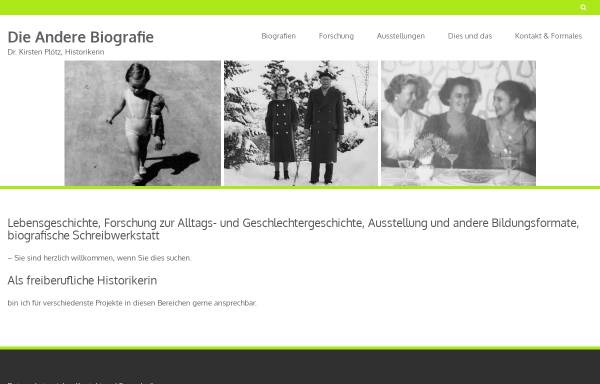 Vorschau von www.die-andere-biografie.de, Die andere Biografie