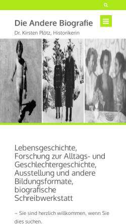 Vorschau der mobilen Webseite www.die-andere-biografie.de, Die andere Biografie