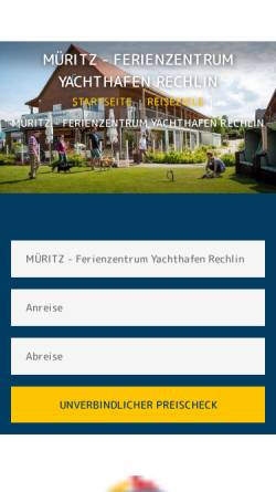 Vorschau der mobilen Webseite www.yachthafen-rechlin.de, Ferienzentrum Yachthafen Rechlin GmbH