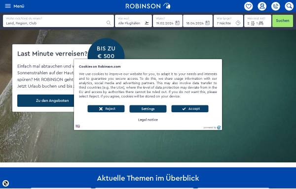 Vorschau von www.robinson-fleesensee.de, Fleesensee GmbH & Co. Clubanlage KG