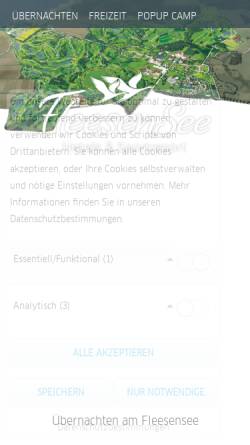 Vorschau der mobilen Webseite fleesensee.de, Land Fleesensee