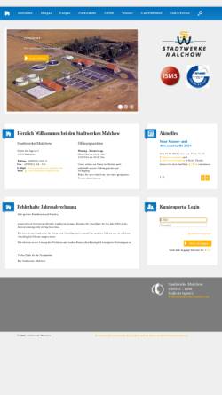 Vorschau der mobilen Webseite www.stadtwerke-malchow.de, Stadtwerke Malchow