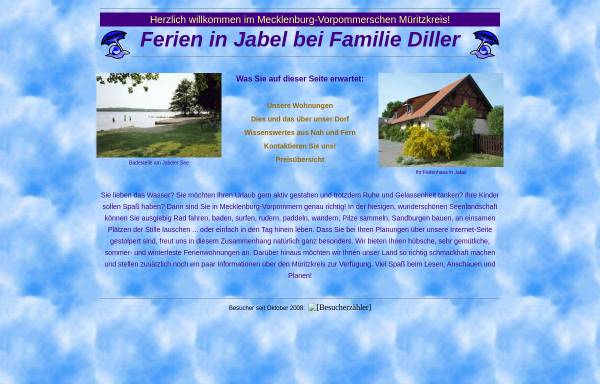 Vorschau von www.ferien-in-jabel.de, Ferien in Jabel bei Familie Diller