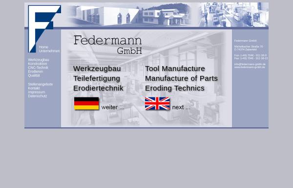 Federmann GmbH, Werkzeugbau