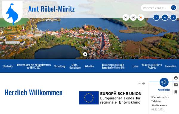Vorschau von www.amt-roebel-mueritz.de, Amt Röbel-Müritz