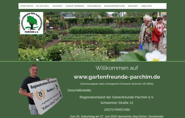 Vorschau von www.gartenfreunde-parchim.de, Kreisverband der Gartenfreunde Parchim e.V.