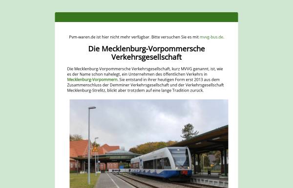 Vorschau von www.pvm-waren.de, PVM Personenverkehr GmbH Müritz