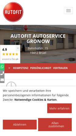 Vorschau der mobilen Webseite www.autoservice-gronow.de, Auto-Service Gronow
