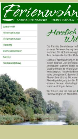 Vorschau der mobilen Webseite www.fewo-steinhaeuser.de, Ferienwohnungen Steinhäuser, Barkow