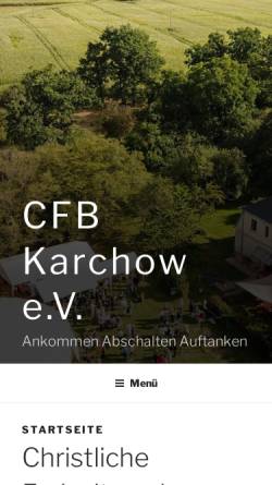 Vorschau der mobilen Webseite www.cfb-karchow.de, Christliche Freizeit- und Bildungsstätte Karchow e.V.