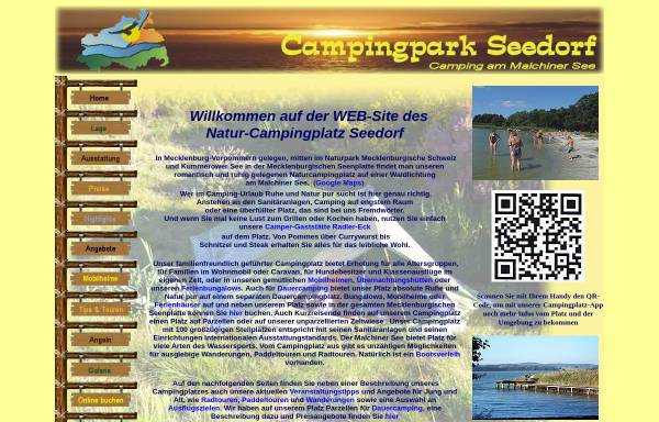 Vorschau von www.campingpark-seedorf.de, Campingpark Seedorf, Inhaber Birgit und Lutz Heber