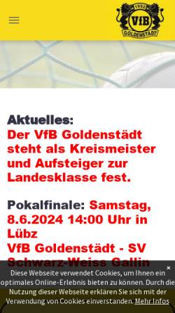 Vorschau der mobilen Webseite www.vfb-goldenstaedt.de, VfB-Goldenstädt