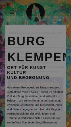 Vorschau der mobilen Webseite burg-klempenow.de, Burg Klempenow