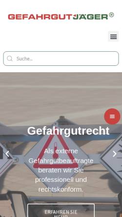 Vorschau der mobilen Webseite gefahrgutjaeger.de, Gefahrgutjäger GmbH