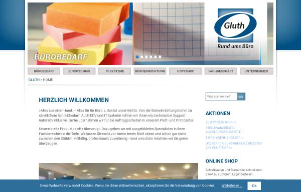 Vorschau von www.gluth-buero.de, Gluth - rund ums Büro GmbH