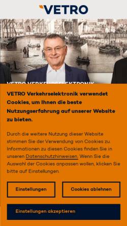 Vorschau der mobilen Webseite www.vetro-gmbh.de, VETRO Verkehrselektronik GmbH
