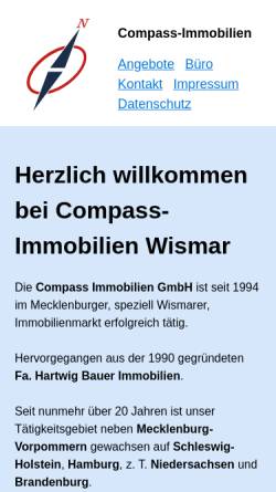Vorschau der mobilen Webseite www.compass-immobilien.de, COMPASS Immobilien- und Anlageberatungsgesellschaft mbH