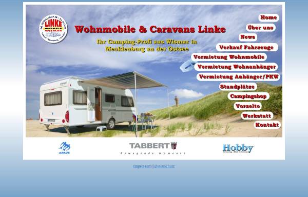 Vorschau von www.wohnmobile-caravans.de, Wohnmobile und Caravans U. Linke