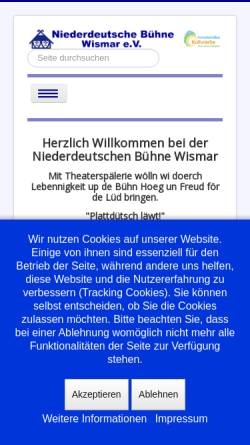 Vorschau der mobilen Webseite www.ndbwismar.de, Niederdeutsche Bühne Wismar e.V.