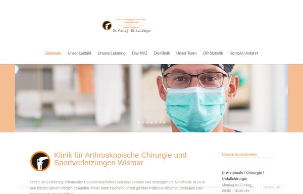 Vorschau von www.chirurgie-wismar.de, Klinik für Arthroskopische Chirurgie und Sportverletzungen Wismar